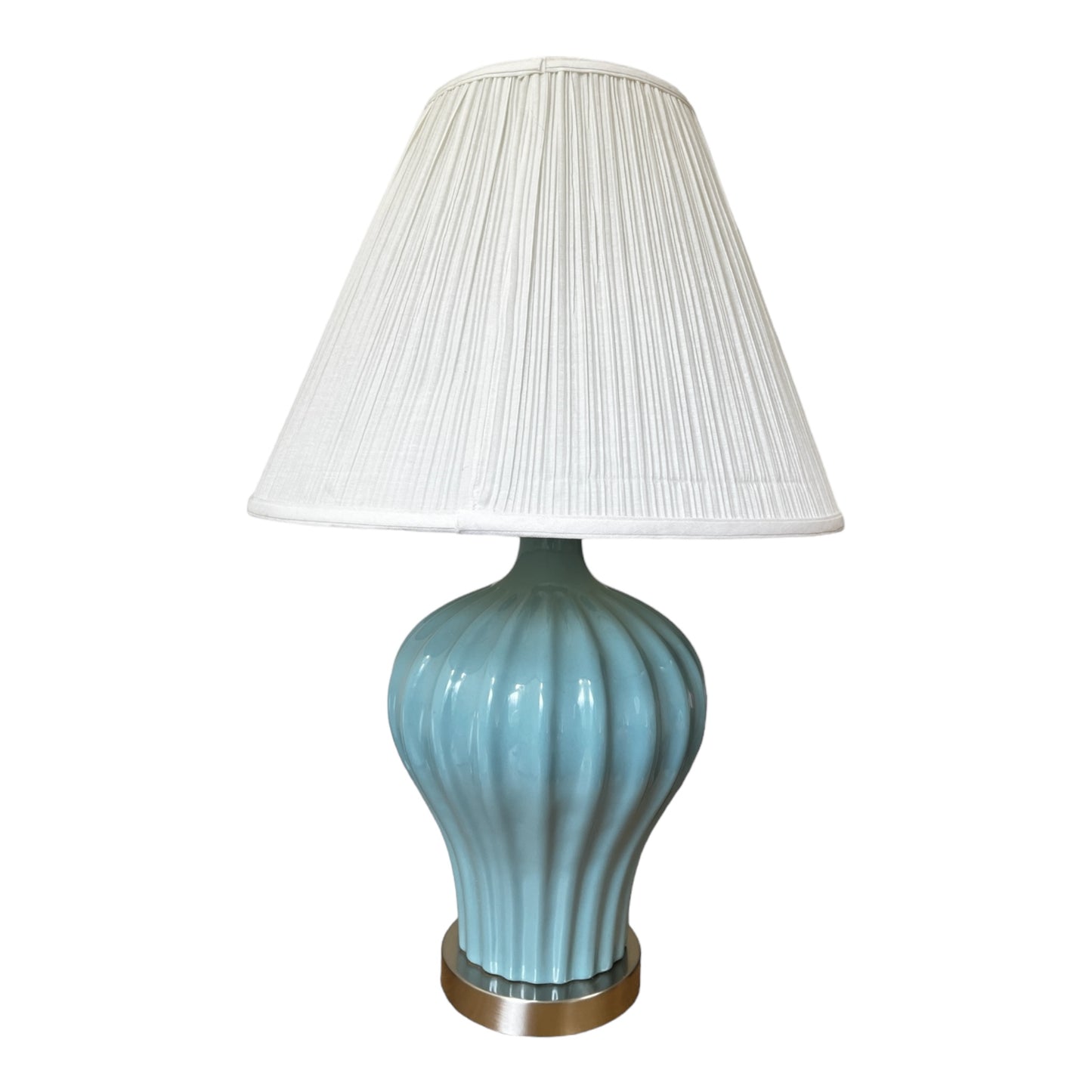 Luminaire Blue Opaline Table Lamp Size 26" Height