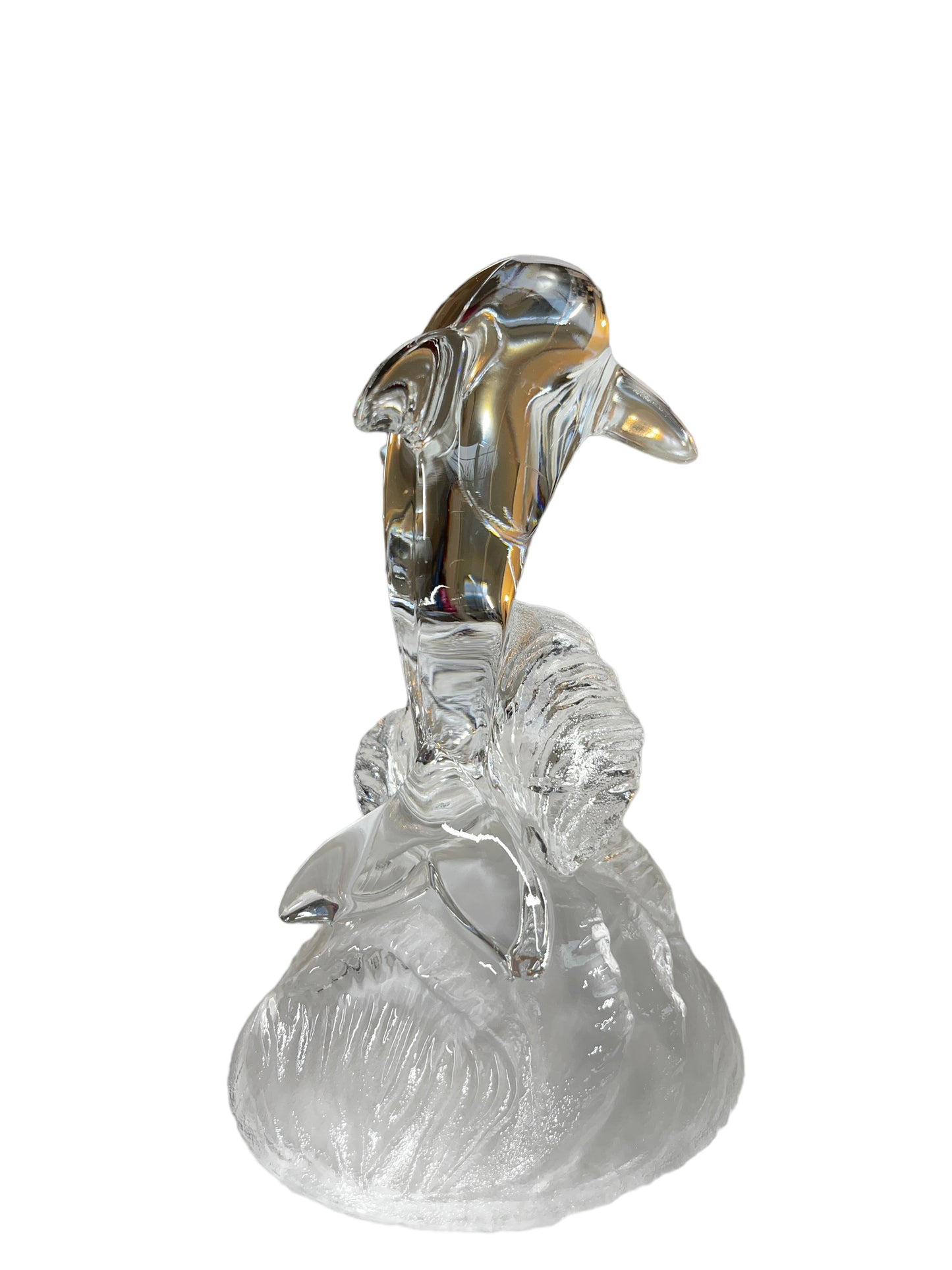 Cristal D'Arques France Lead Crystal Jumping Dolphin Figurine