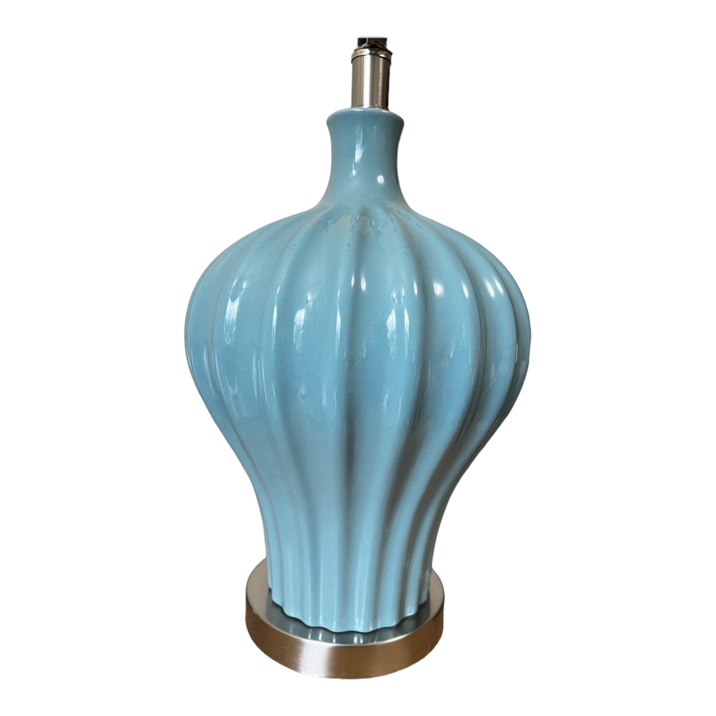 Luminaire Blue Opaline Table Lamp Size 26" Height