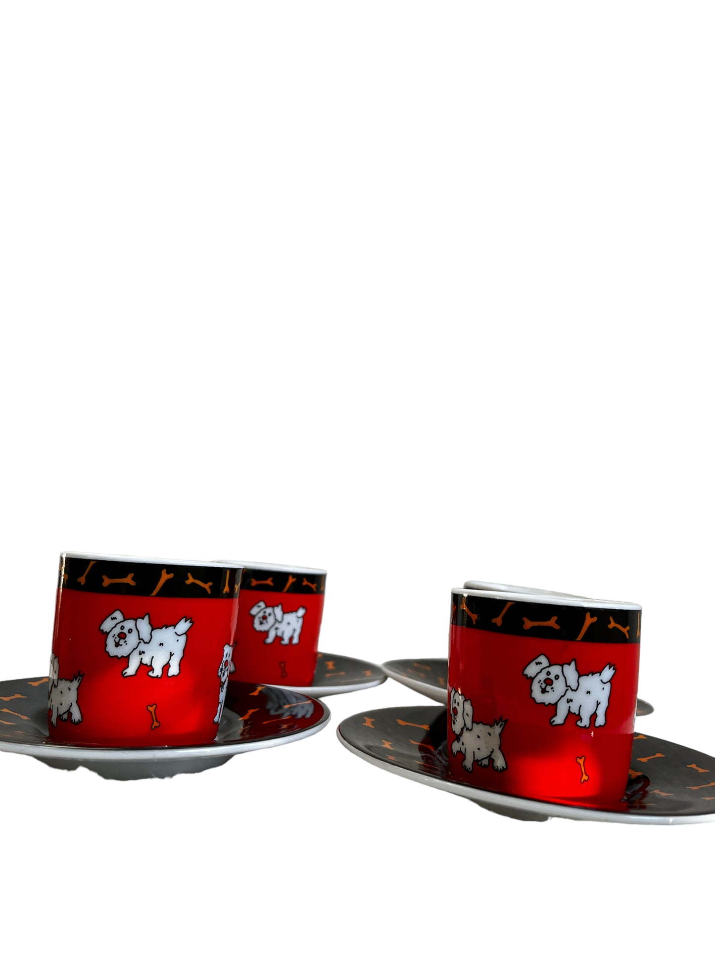 Rushbrookes Espresso Cappuccino Cup Dogs Pattern Set