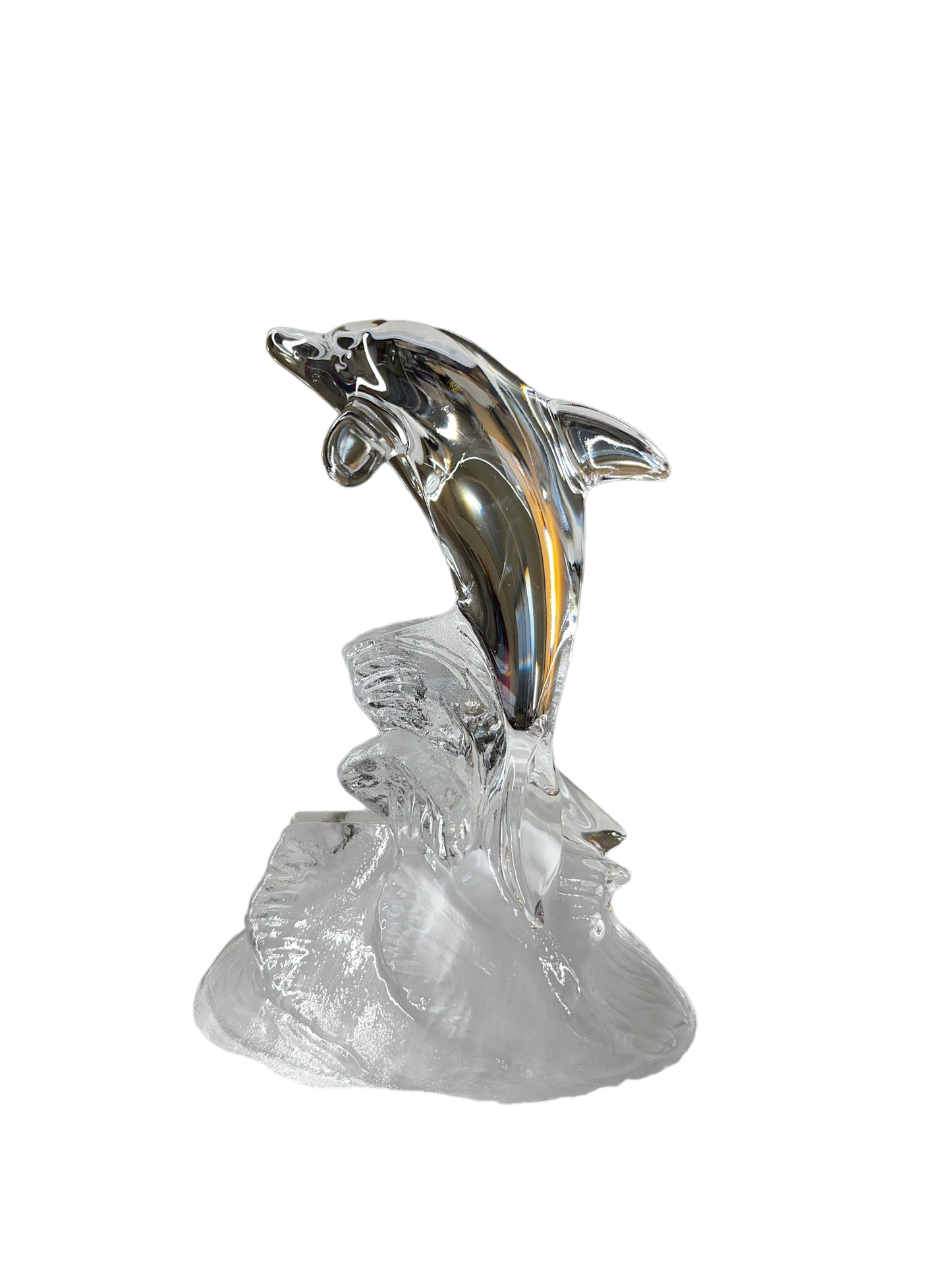 Cristal D'Arques France Lead Crystal Jumping Dolphin Figurine