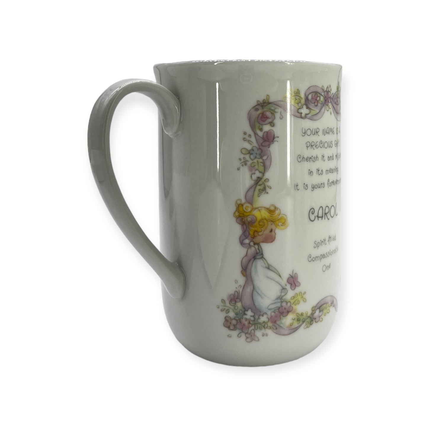 1986 Carol, Samuel J. Butcher Precious Moments Cup Mug