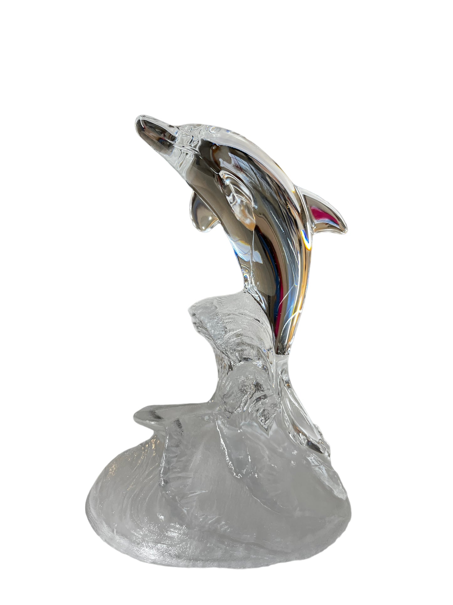 Cristal D'Arques France Lead Crystal Jumping Dolphin Figurine