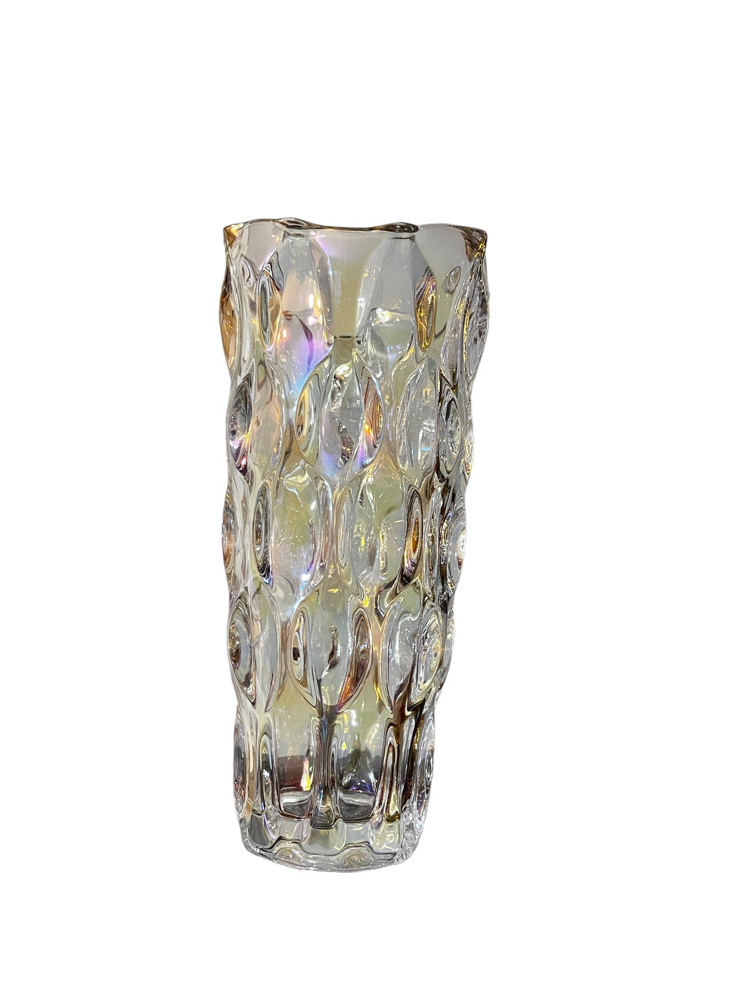 Magic Pro Colorful Glass Vase French Inset Style Decoration 12" Height