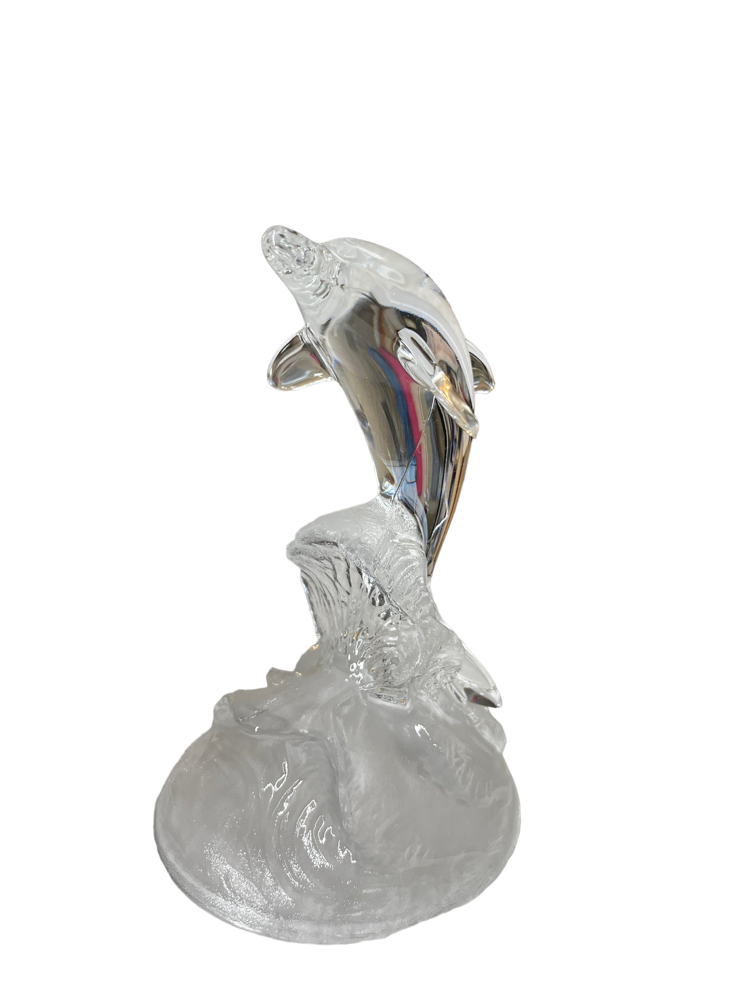 Cristal D'Arques France Lead Crystal Jumping Dolphin Figurine