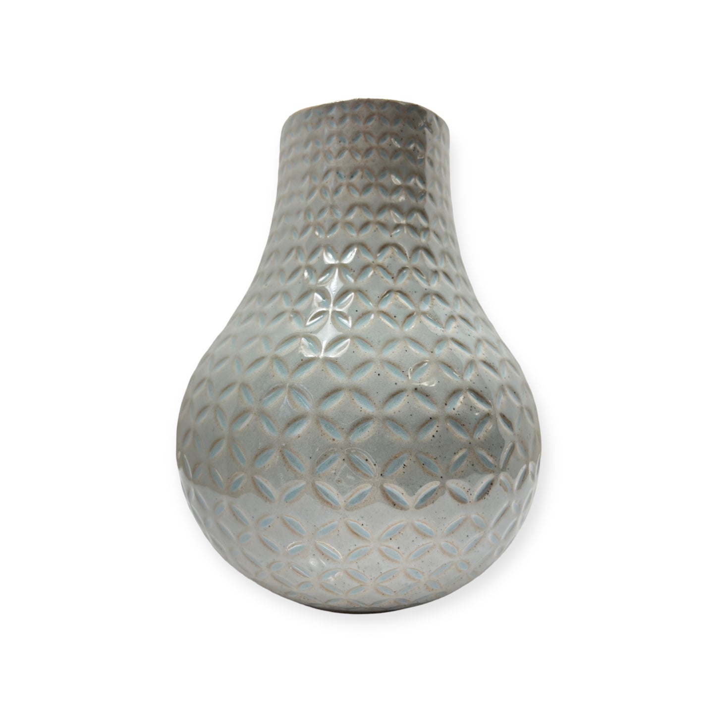 burton + Burton Textured Slate Blue Glazed Ceramic Vase