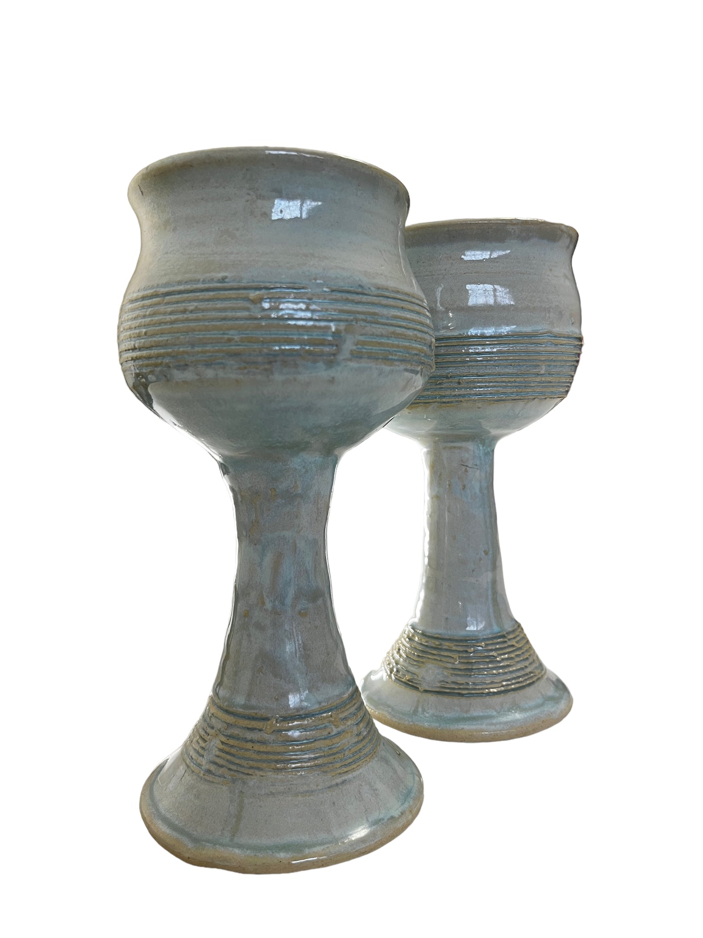 Mc Vintage Studio Art Pottery Wine Goblet Set of 2