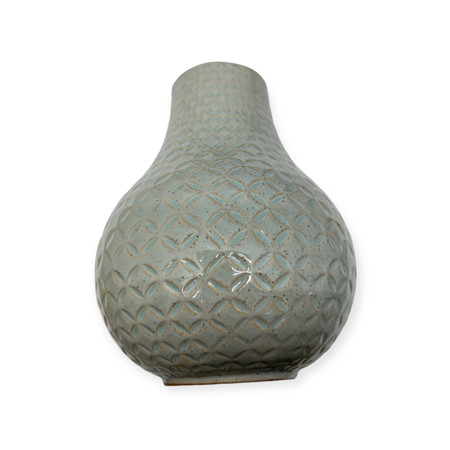 burton + Burton Textured Slate Blue Glazed Ceramic Vase