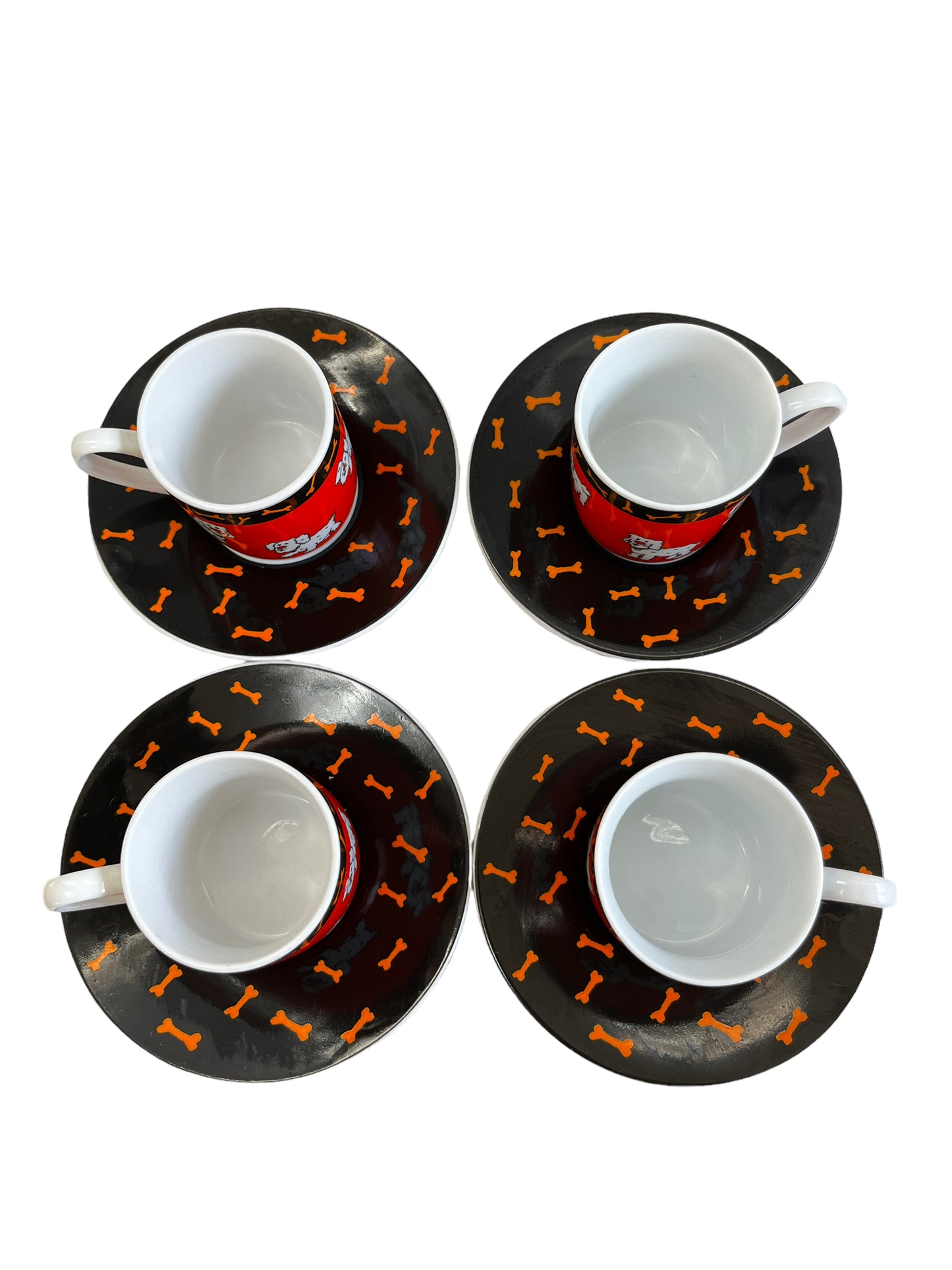 Rushbrookes Espresso Cappuccino Cup Dogs Pattern Set