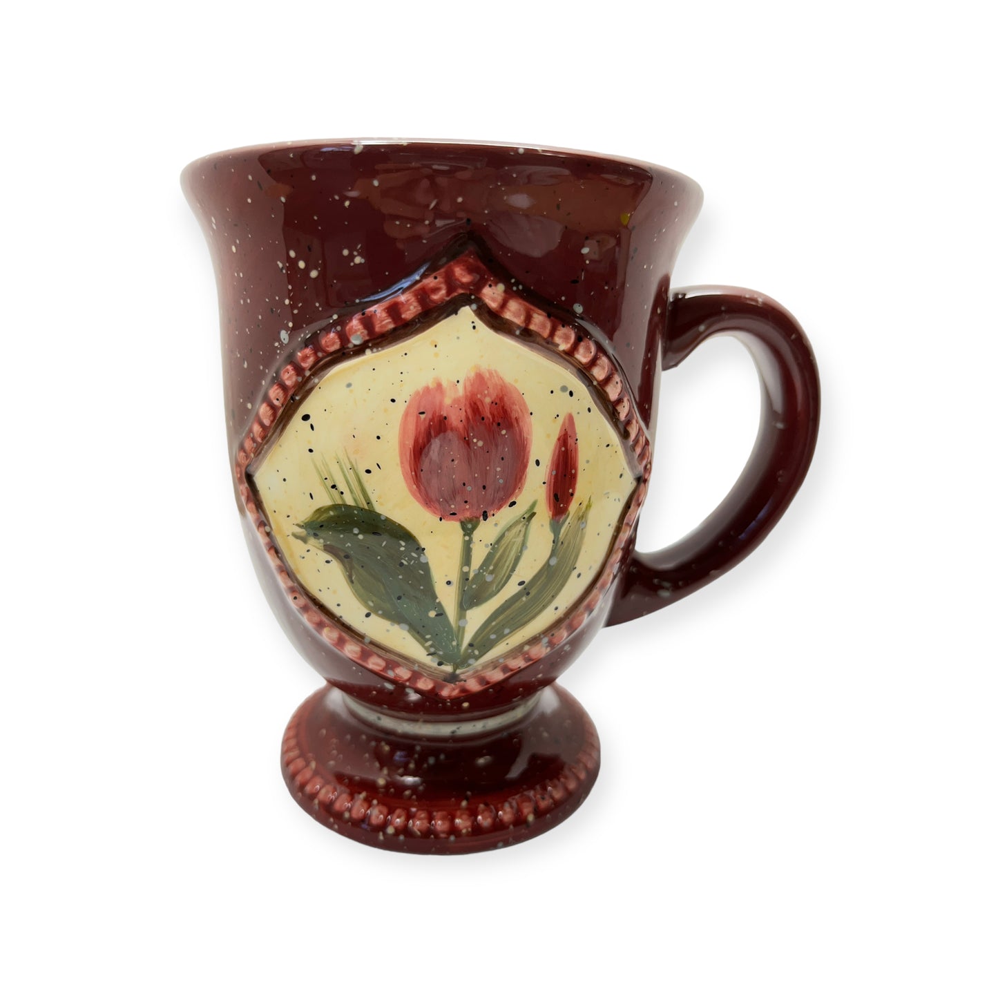 Vintage Enesco Julie Ueland Coffee Mug Ceramic Tulip Pattern