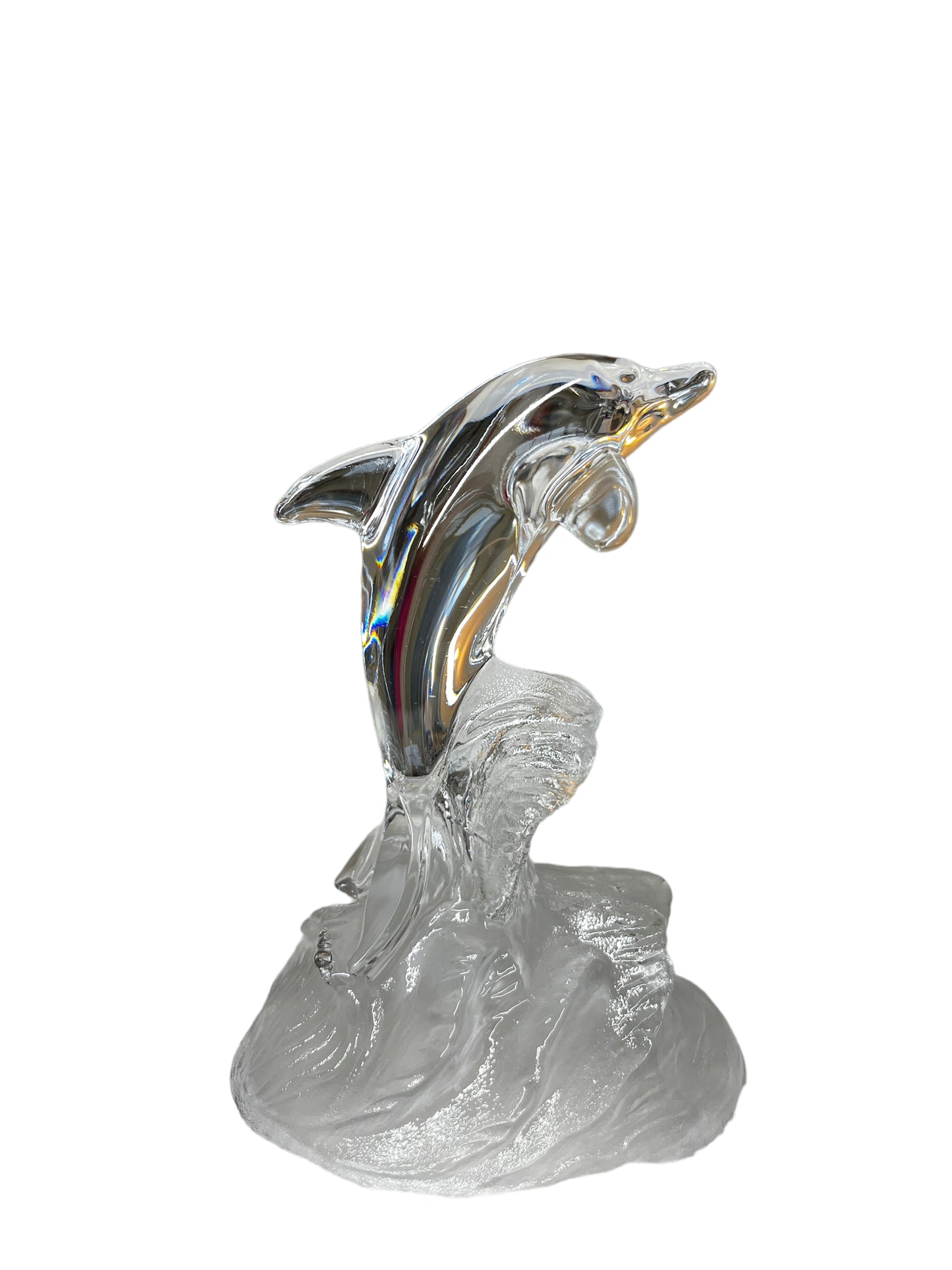 Cristal D'Arques France Lead Crystal Jumping Dolphin Figurine