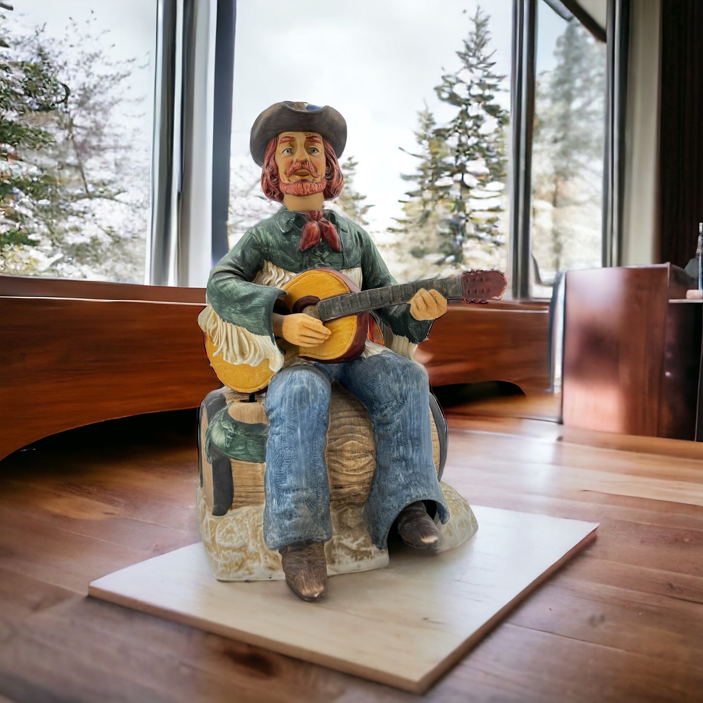 1970 Vintage Melody In Motion The Guitar Player Cowboy Western Music Box