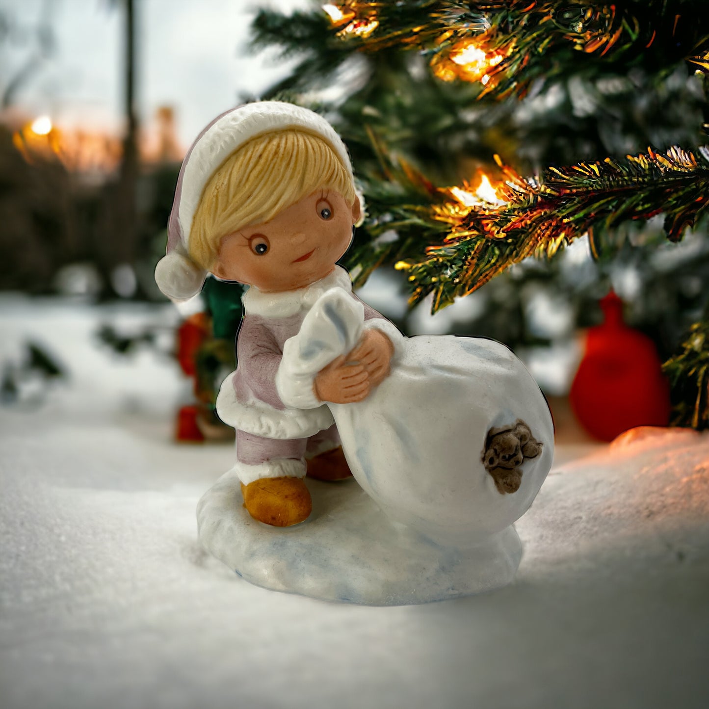 Vintage Set of 3 Homco Pastel Christmas Children Figurines