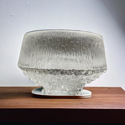 1968  Bowl Clear Glass Footed Serving by Tapio Wirkkala