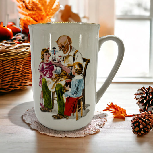 1986 The Toy Maker, Norman Rockwell Cup Mug