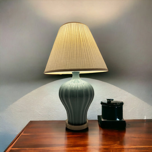 Luminaire Blue Opaline Table Lamp Size 26" Height