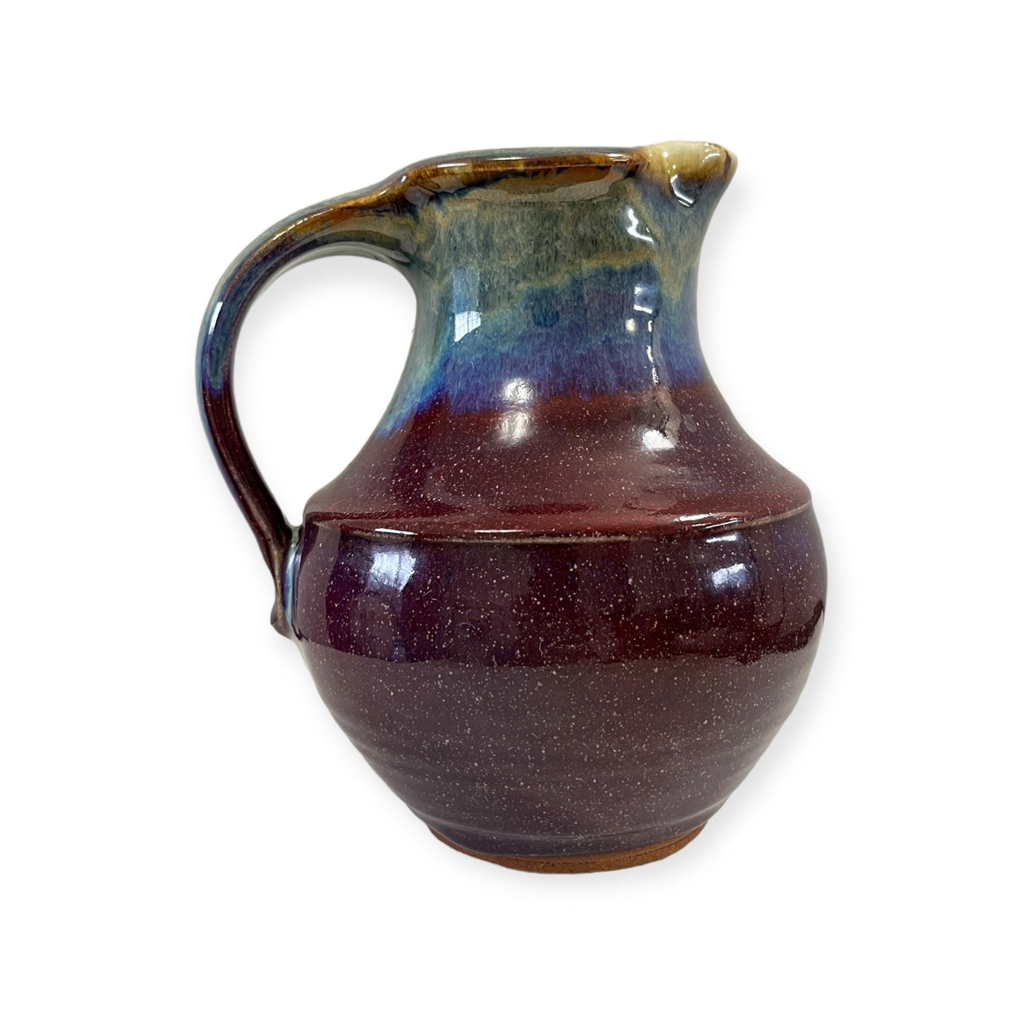 Old Studio Pottery Pitcher Glazed Large Artisan Handmade Wheel Thrown Art