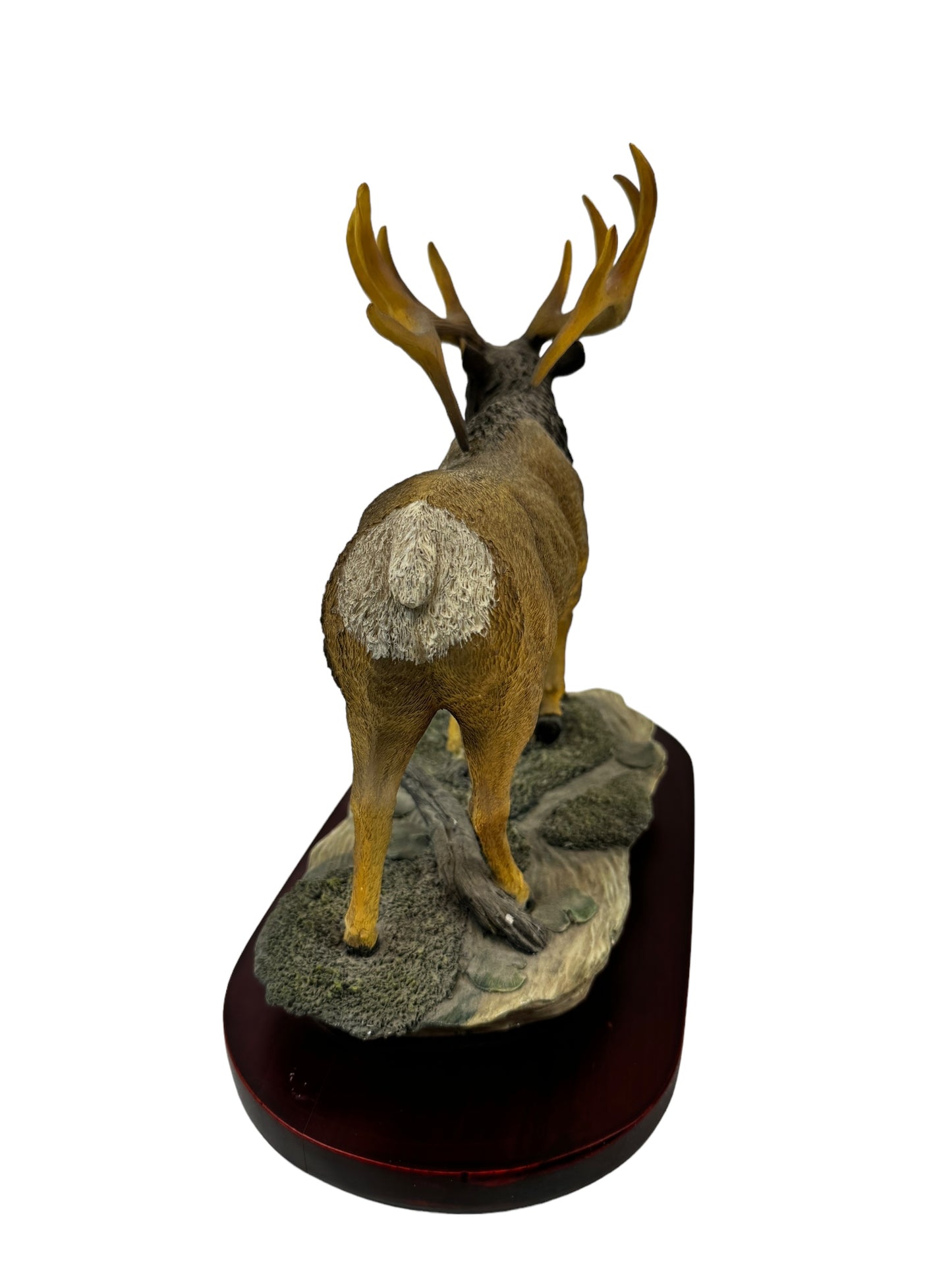 Vintage Ceramic Bull Elk Natural Wildlife Figurine - 10" Height