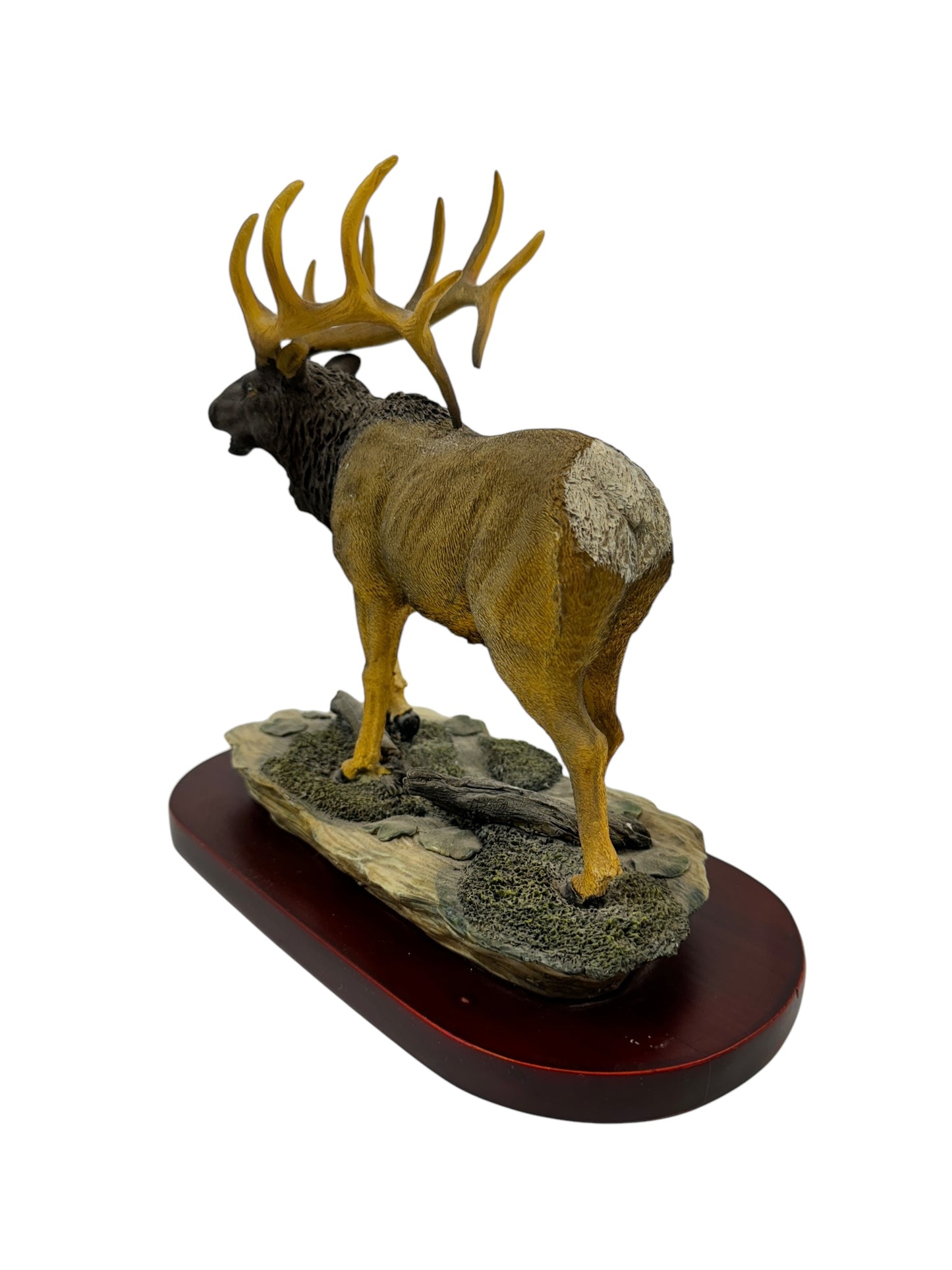 Vintage Ceramic Bull Elk Natural Wildlife Figurine - 10" Height