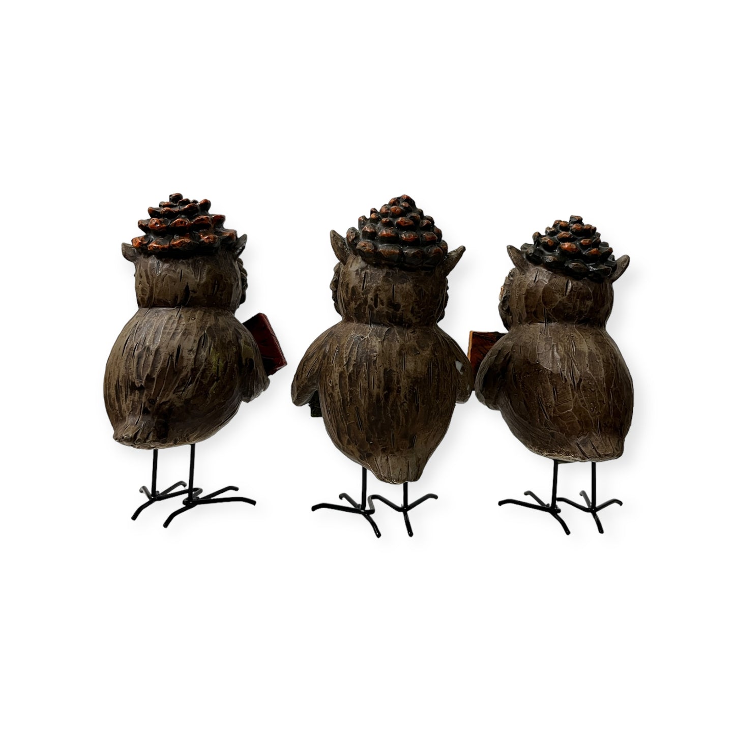 Figurine Owl Holds A Kind Sign Set Of 3