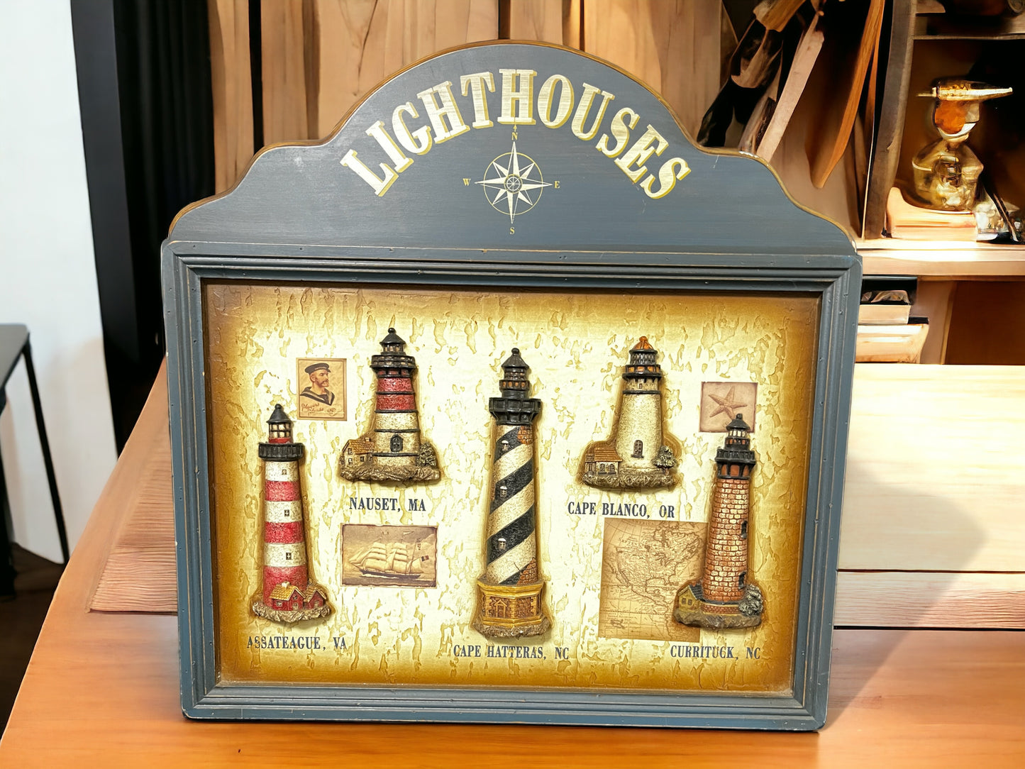 Old Large Wooden Lighthouse 3D Wall Art Plaque