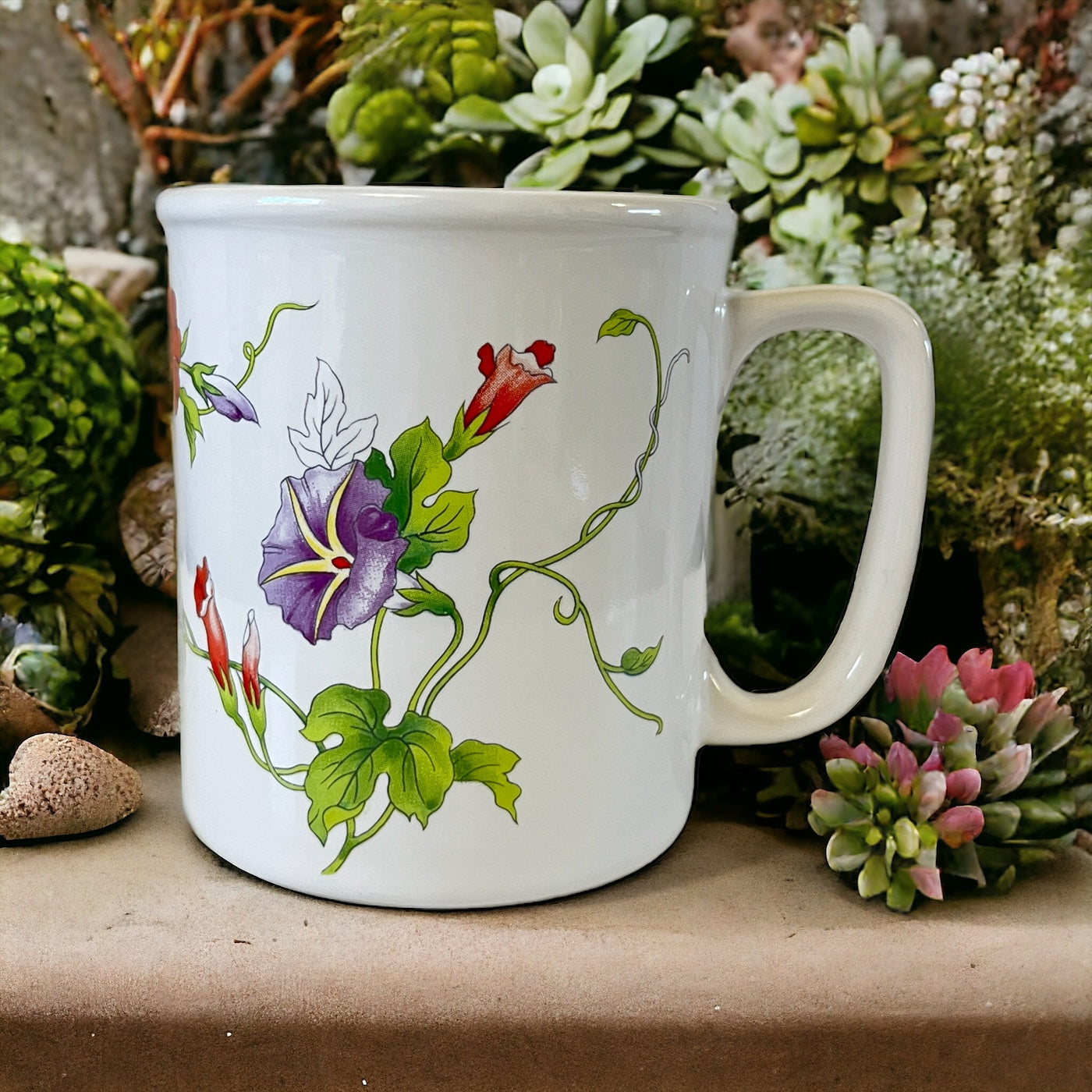 Vintage Botanical Flowers Coffee Mug 8 Oz.