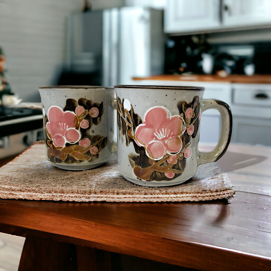 Ceramic Cherry Blossoms Hand Painted Coffee Mug