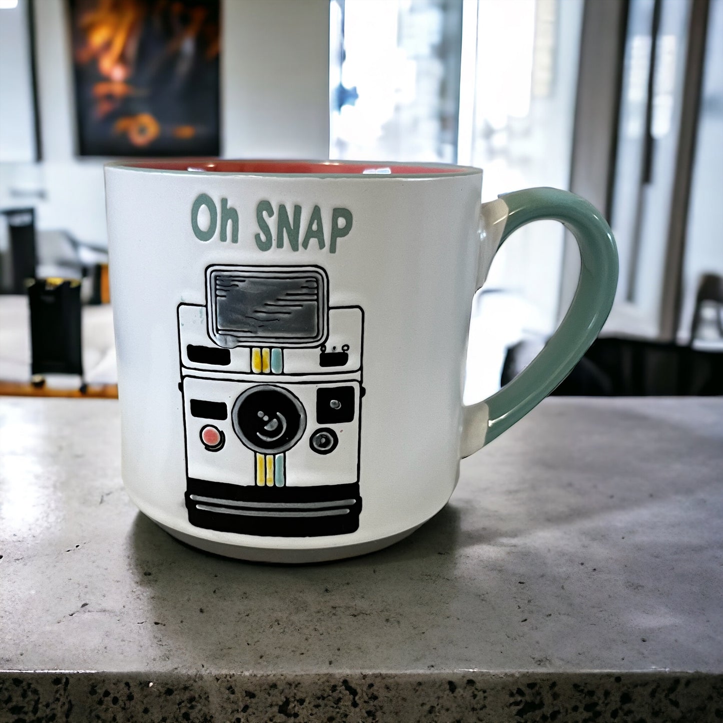 Retro Camera Pop Art Style Oh Snap Ceramic Coffee Mug 18 Oz.