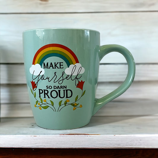 Large 18 Oz. Coffee Mug Rainbow Light Green