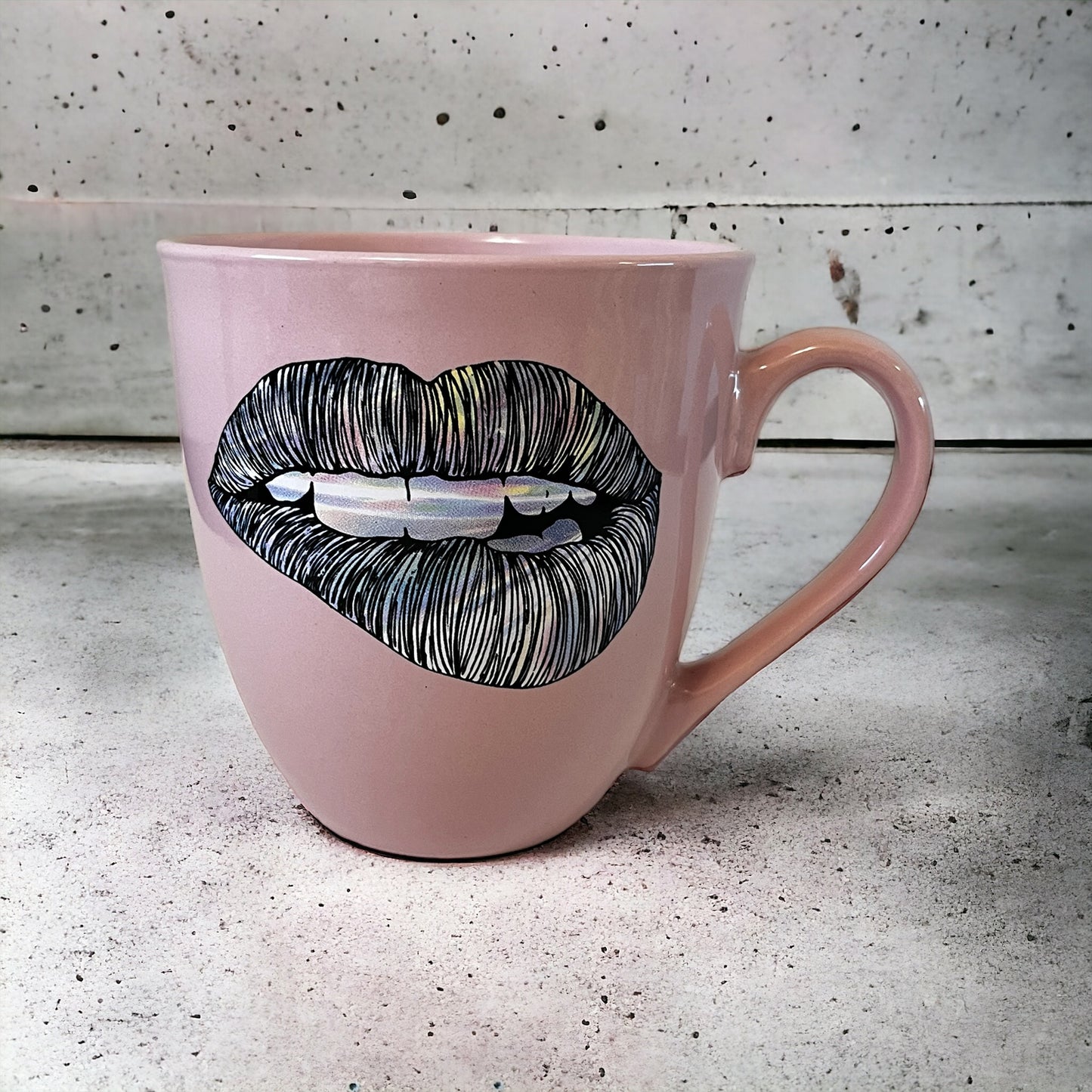 Prima Design Lips Double-Sided Pink Rainbow Lips Coffee Mug