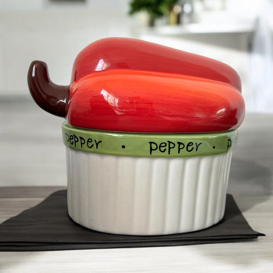 Judy Phipps Red Bell Pepper Covered Baking Dish Certified International 2 Pc Kitchenware