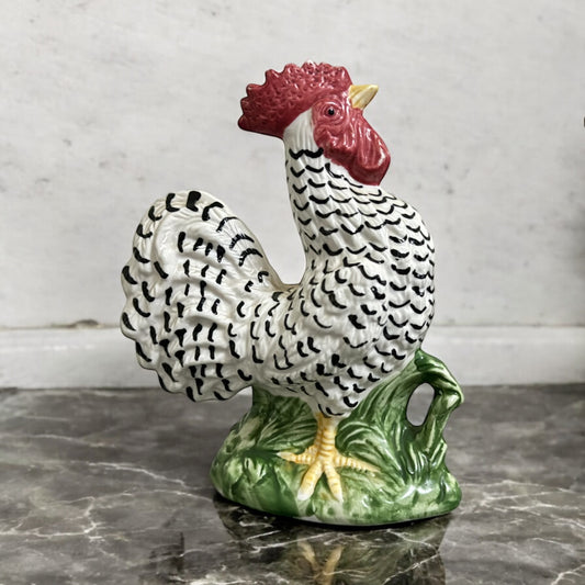 Vintage Rooster Farmhouse Decor Figurine Sculptures Ceramic Pottery Glaze