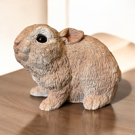 Vintage Brown Bunny Rabbit Decor Resin Farmhouse Figurine Sculptures