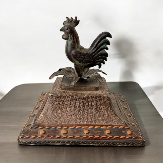 Vintage Rooster Repurpose Metal Figurine Sculptures Home Decor Size 7" Tall