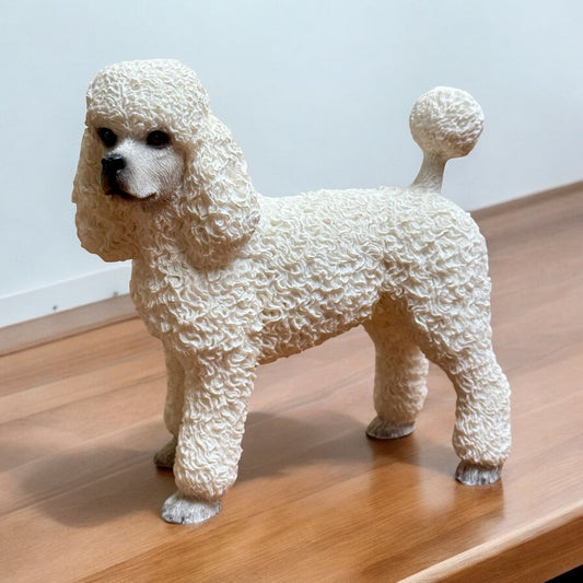 Resin Poodle Dog Figurine, 5" Hand-Painted - Leonardo Collection