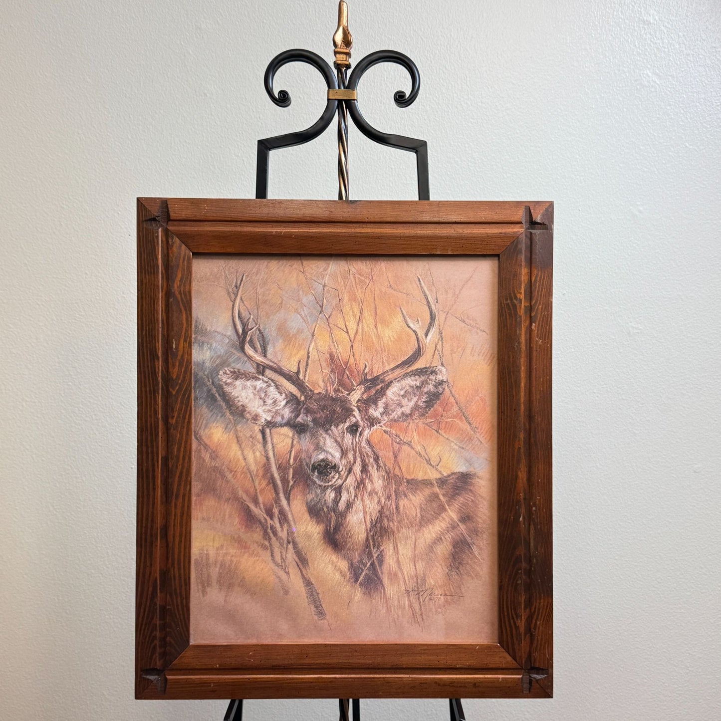 Vintage Deer High-Quality Print The Silent Buck By K Maroon Framed 20" x 24"