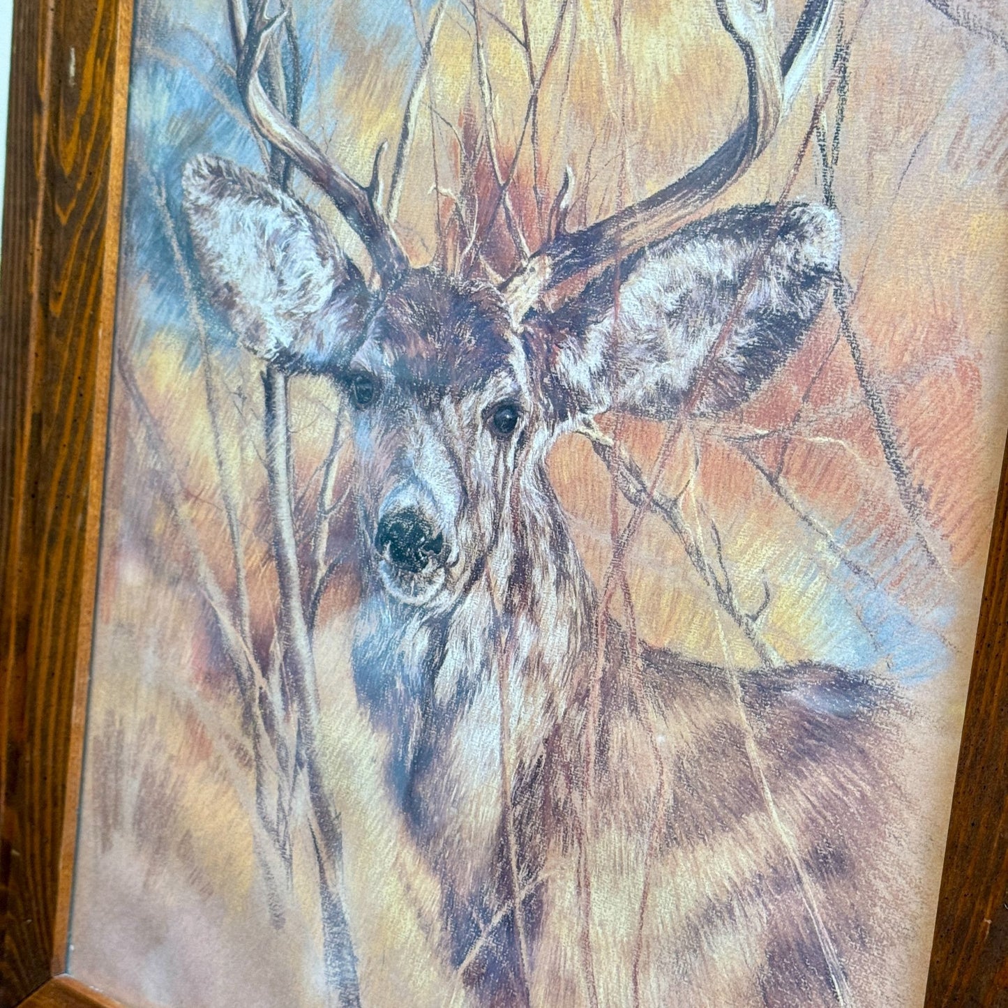 Vintage Deer High-Quality Print The Silent Buck By K Maroon Framed 20" x 24"