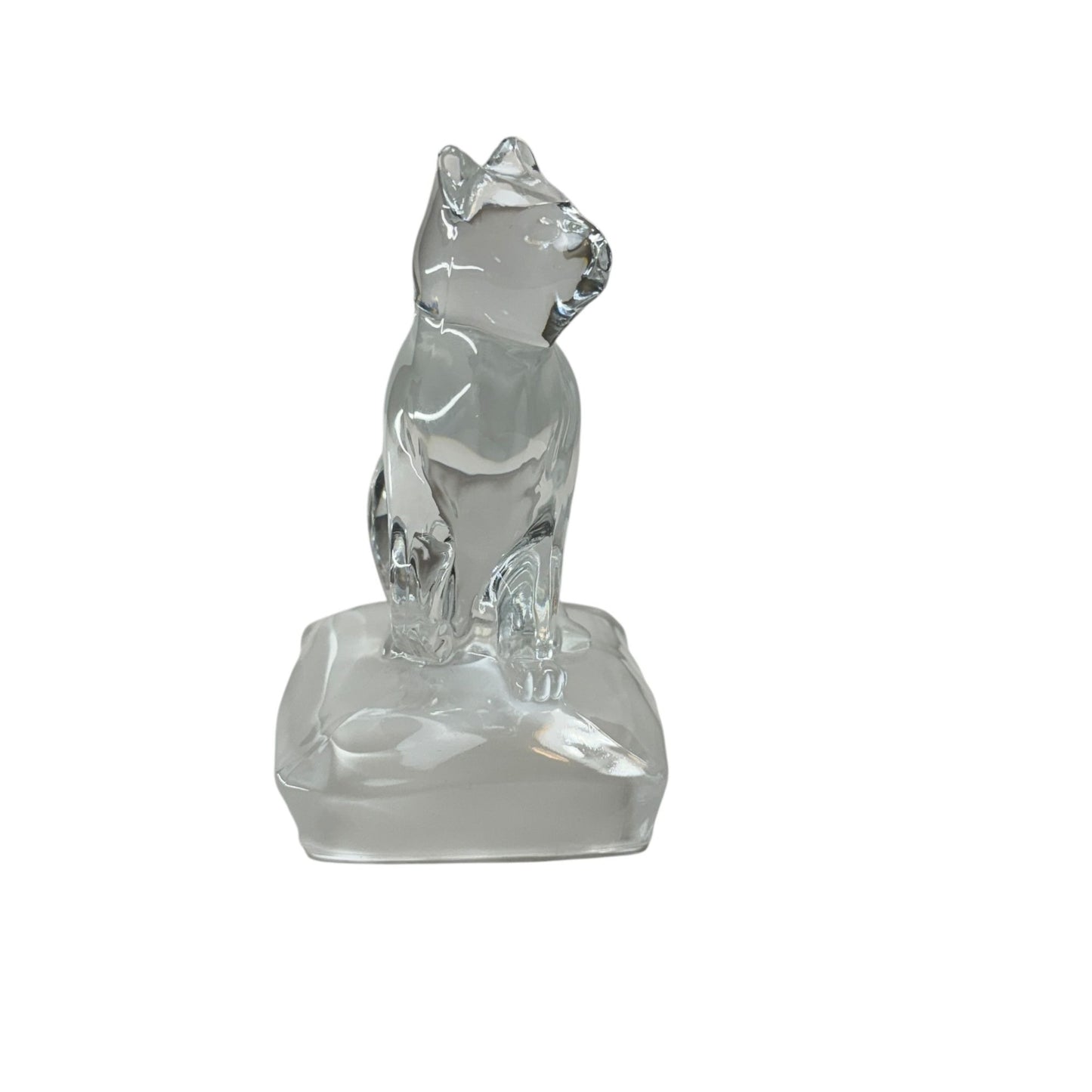 Vintage Cristal D’ Arques Clear Lead Crystal Cat Paperweight Figurine 5.5"