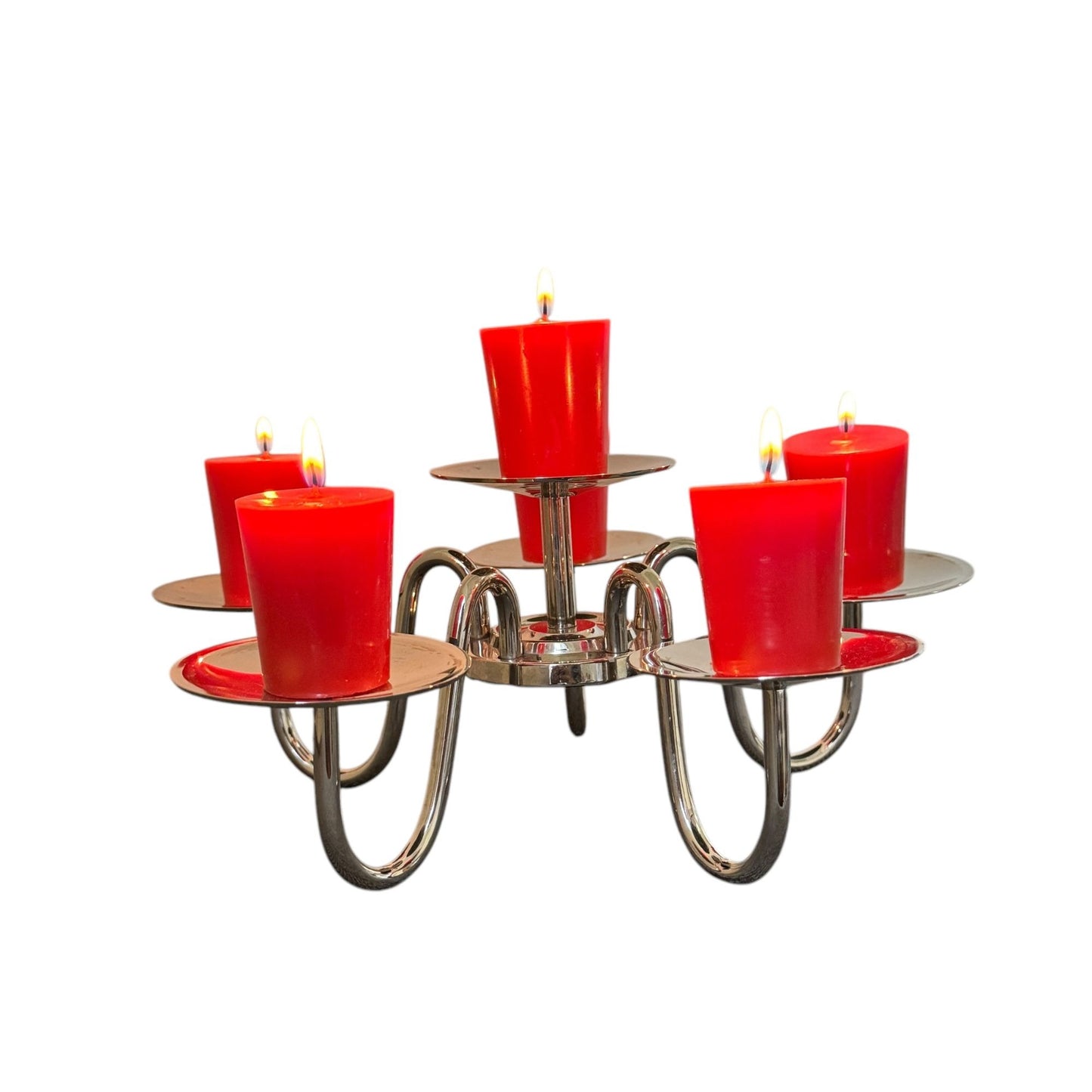 Modern Stainless Steel Candelabra Candle Holder 6-Arm Table Centerpieces