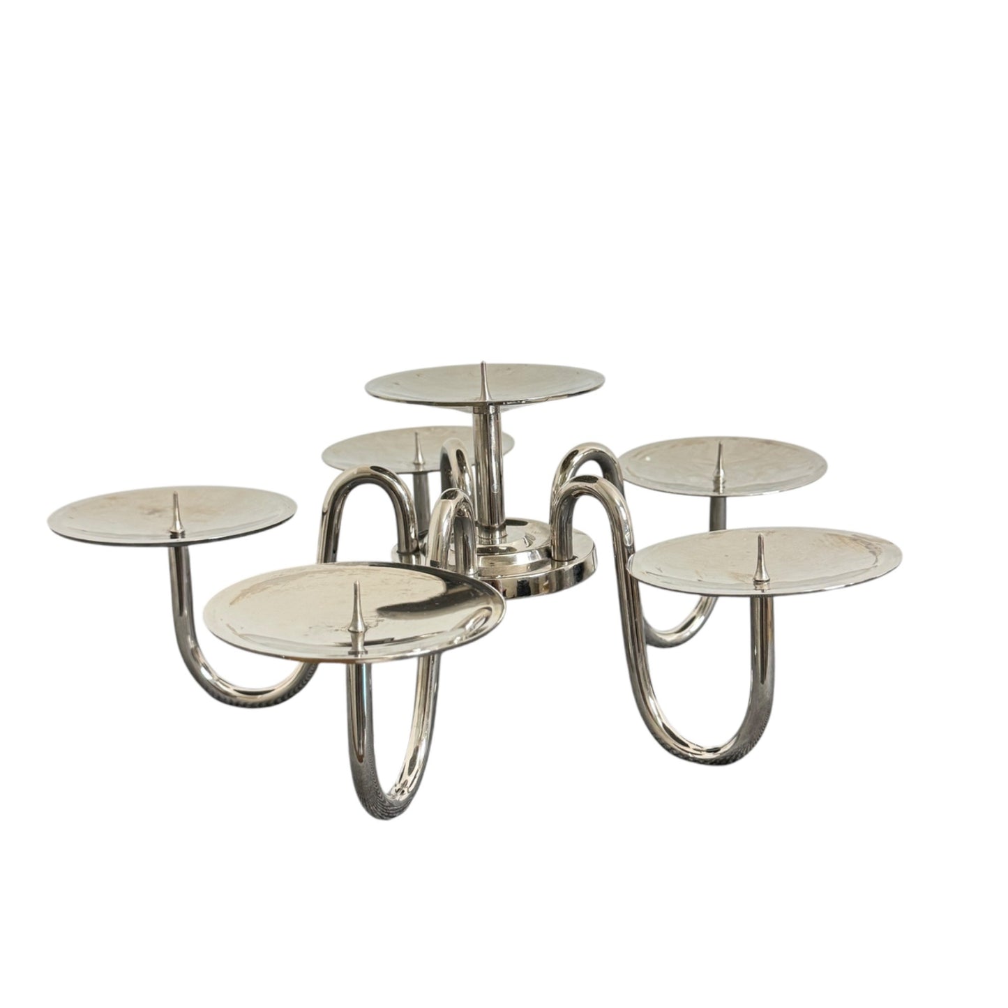 Modern Stainless Steel Candelabra Candle Holder 6-Arm Table Centerpieces