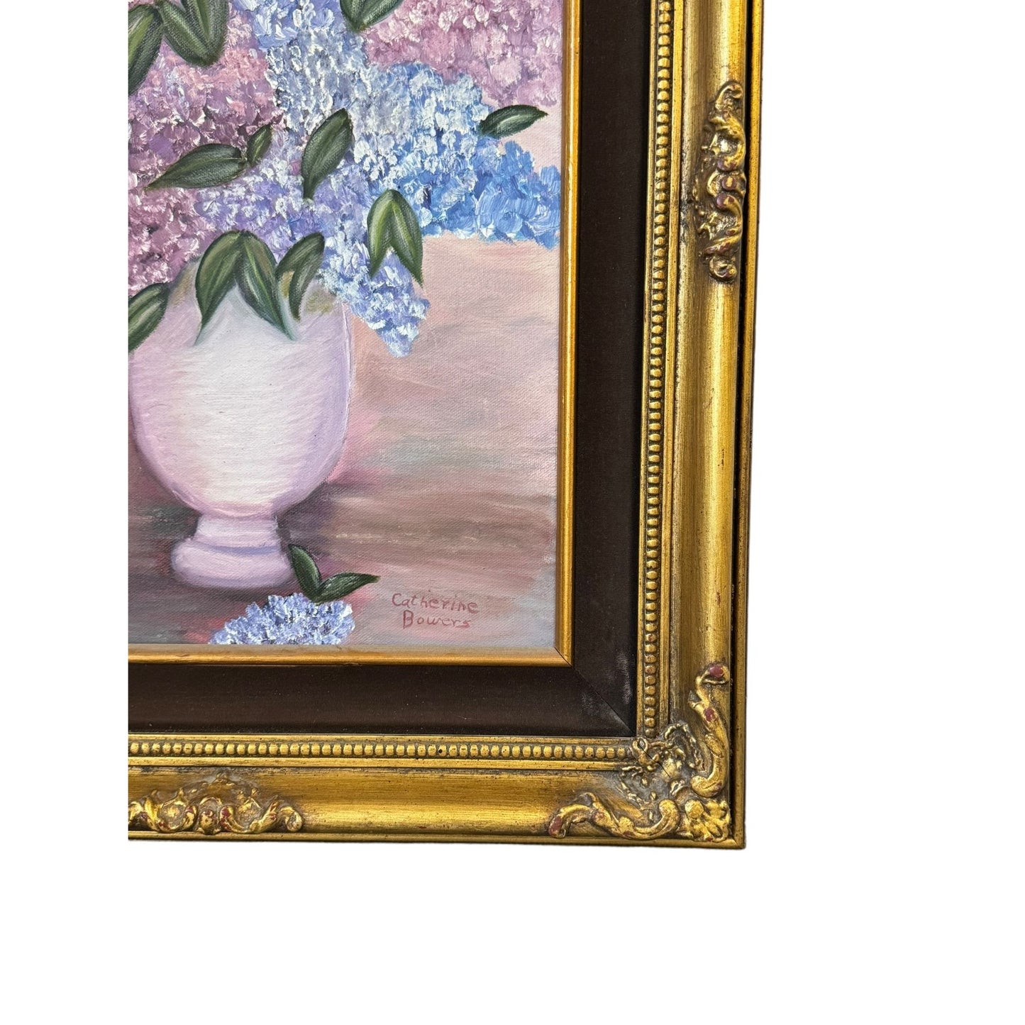 Original Oil Painting on Canvas Hydrangea Bouquet by Catherine Bowers 18" x 22" - Vertical