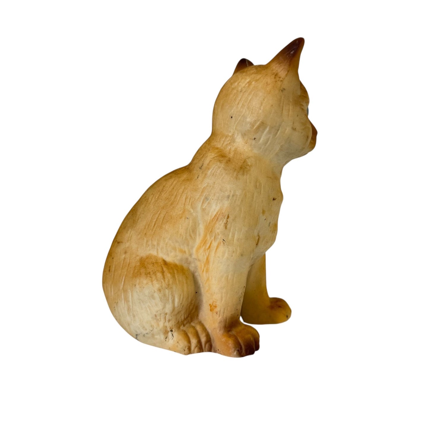 Charming Piece Vintage Japan Porcelain Yellow Cat Captivating Eyes Figurines 5"