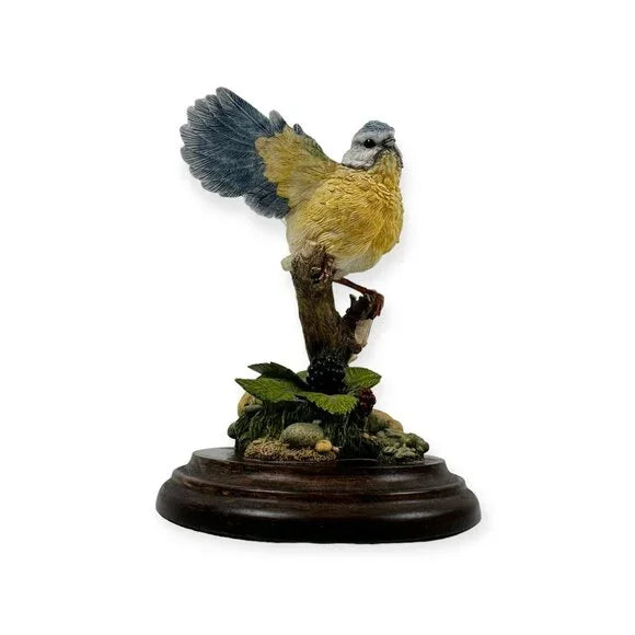 1994 Vintage Blue Tit Bird Ceramic Figurine, Royal Doulton Bird on Stand