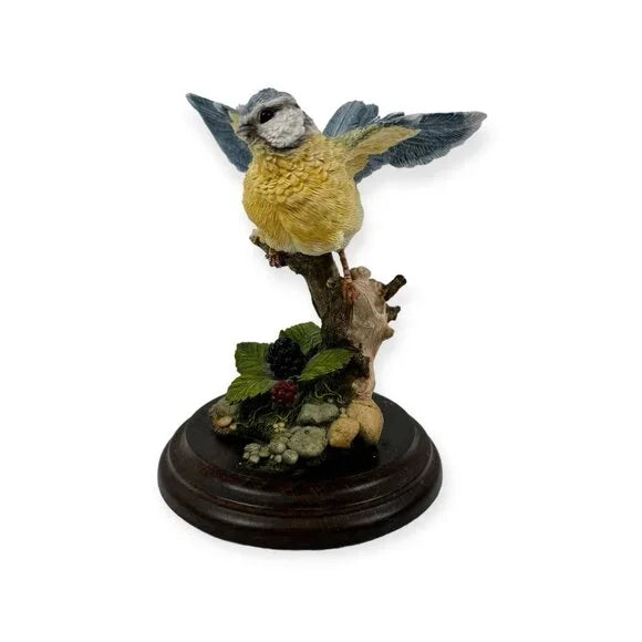 1994 Vintage Blue Tit Bird Ceramic Figurine, Royal Doulton Bird on Stand