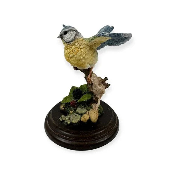 1994 Vintage Blue Tit Bird Ceramic Figurine, Royal Doulton Bird on Stand