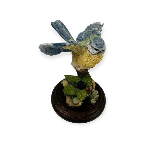 1994 Vintage Blue Tit Bird Ceramic Figurine, Royal Doulton Bird on Stand