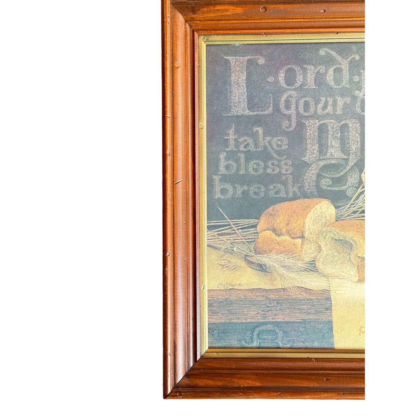 1977 Vintage Printed Bread of Life Matthew by Floyd E Hosmer L 24" x W 19"