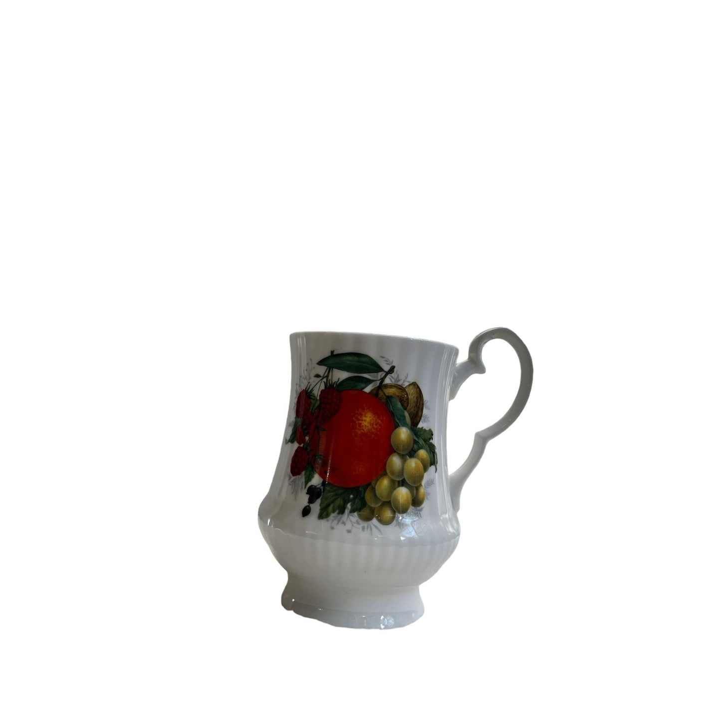 Royal Windsor England Coffee Mug Fruit Pattern Ceramic Set of 4