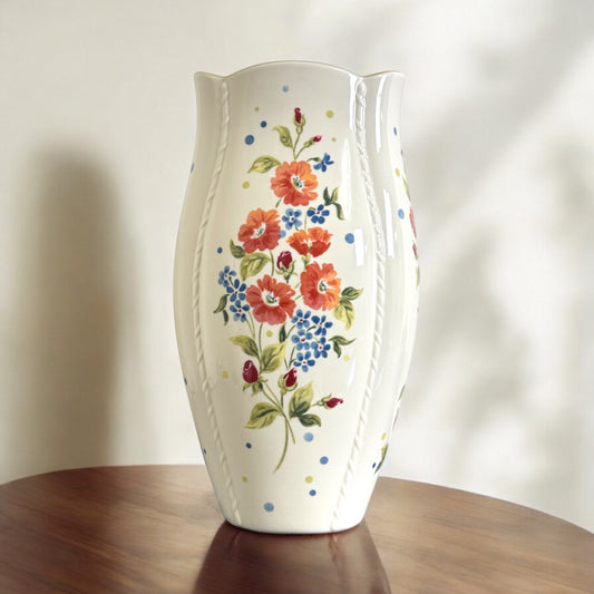 Vintage Lenox Forget-Me-Nots Vase Porcelain Flora Pattern 11.5" Collectible